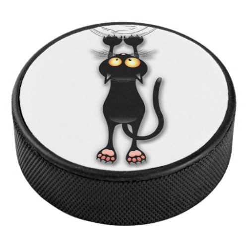 Cat funny Character Scratching Fabric Hockey Puck