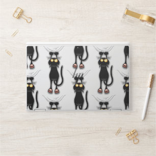 Cat funny Character Scratching Fabric HP Laptop Skin