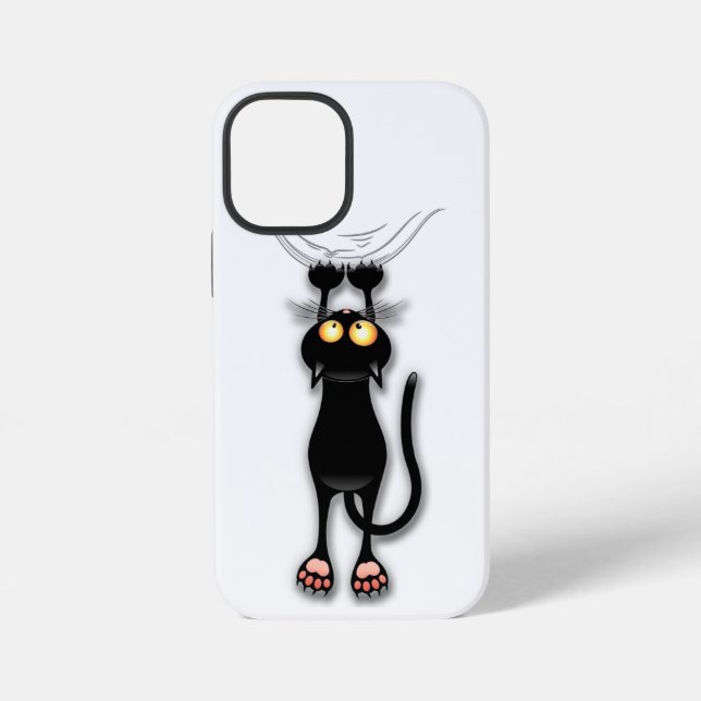 Cat funny Character Scratching Fabric iPhone Case (Back)