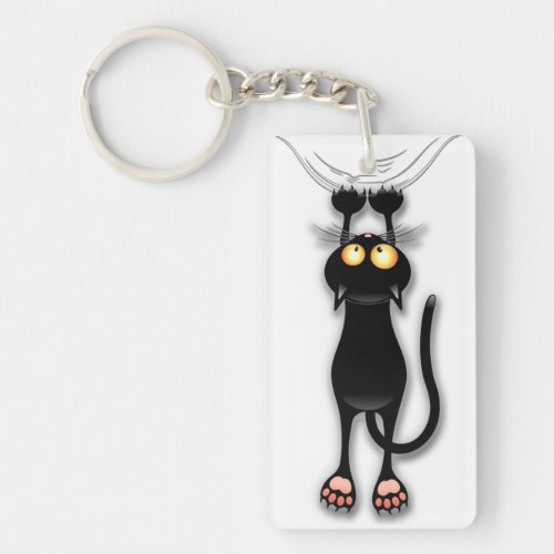 Cat funny Character Scratching Fabric Keychain