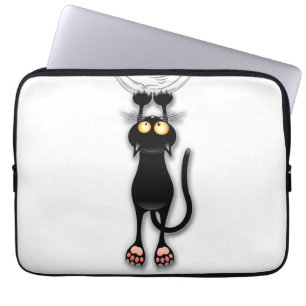 Cat funny Character Scratching Fabric Laptop Sleeve