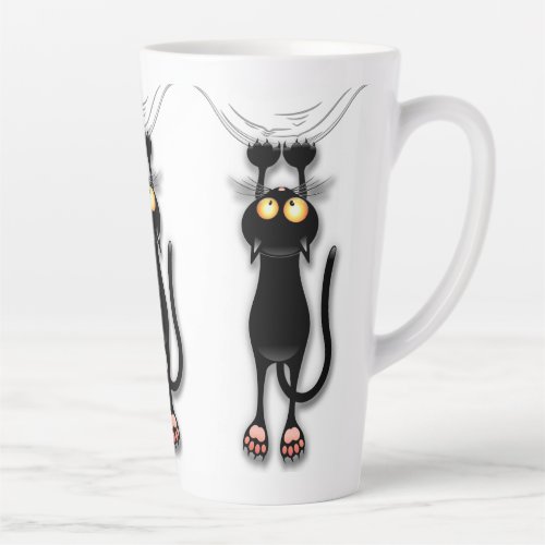 Cat funny Character Scratching Fabric Latte Mug