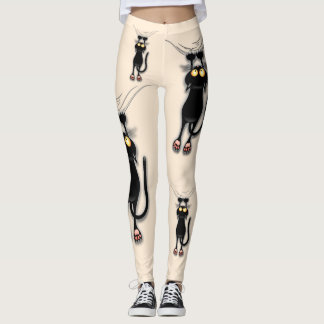 Cat funny Character Scratching Fabric Leggings