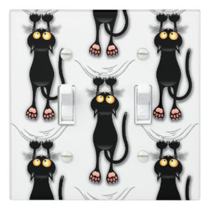 Cat funny Character Scratching Fabric Light Switch Cover