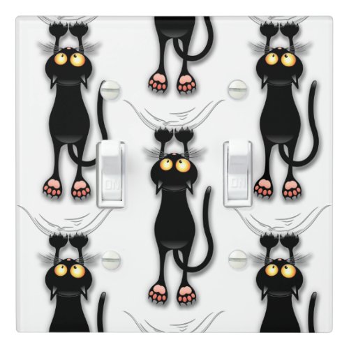 Cat funny Character Scratching Fabric Light Switch Cover