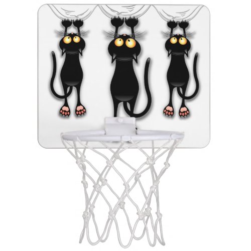 Cat funny Character Scratching Fabric Mini Basketball Hoop