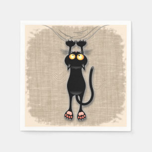Cat funny Character Scratching Fabric Napkins