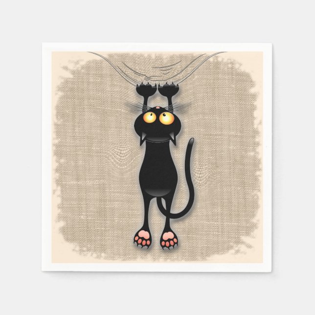 Cat funny Character Scratching Fabric Napkins (Front)