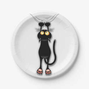 Cat funny Character Scratching Fabric Paper Plates