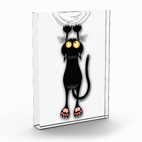 Cat funny Character Scratching Fabric Photo Block