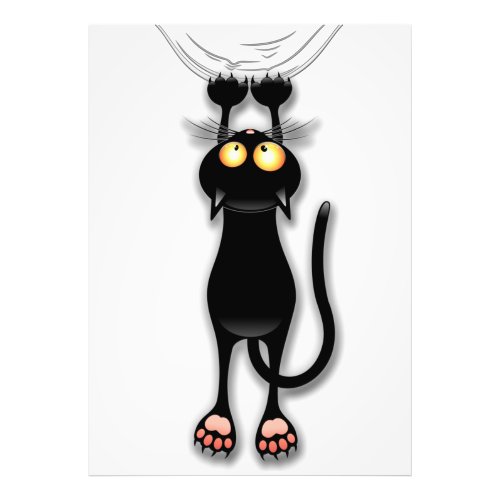Cat funny Character Scratching Fabric Photo Print