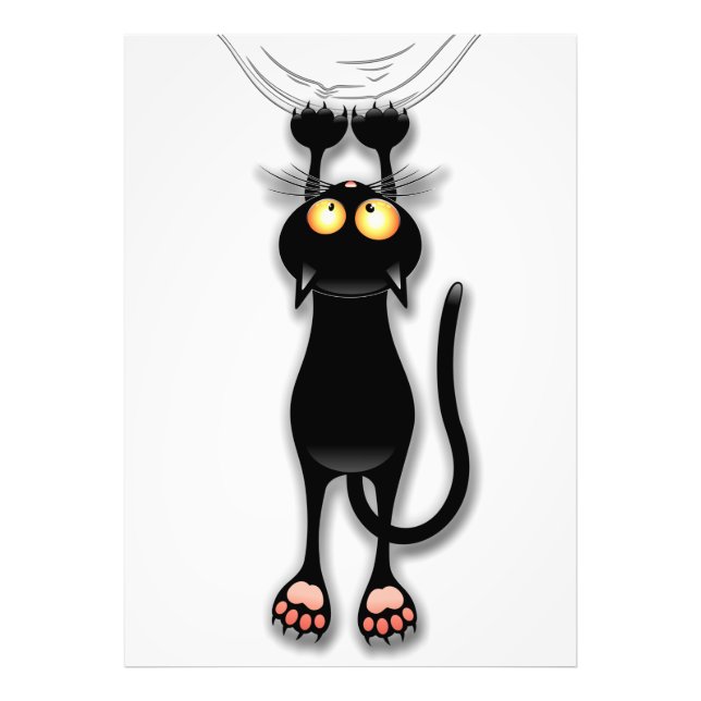 Cat funny Character Scratching Fabric Photo Print (Front)