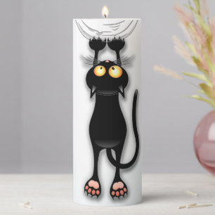 Cat funny Character Scratching Fabric Pillar Candle