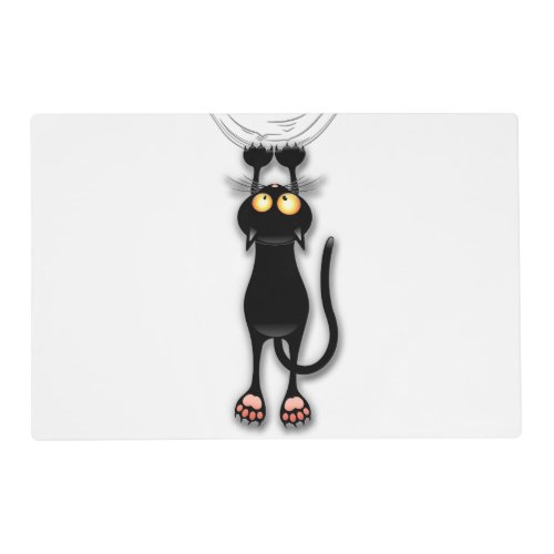 Cat funny Character Scratching Fabric Placemat