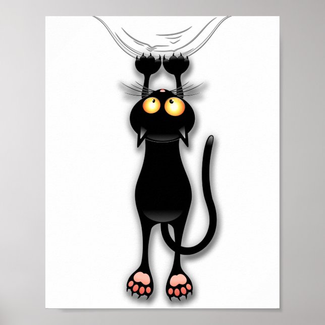 Cat funny Character Scratching Fabric Poster (Front)