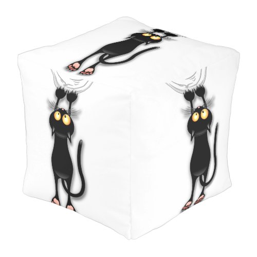 Cat funny Character Scratching Fabric Pouf