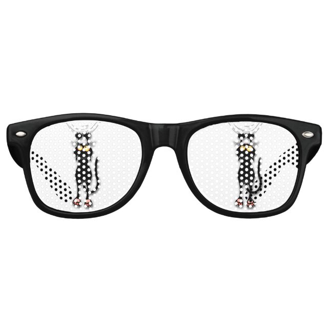 Cat funny Character Scratching Fabric Retro Sunglasses (Front)