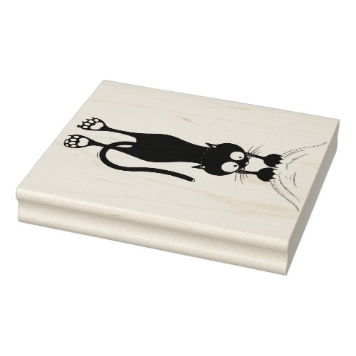 Cat funny Character Scratching Fabric Rubber Stamp