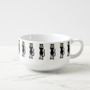 Cat funny Character Scratching Fabric Soup Mug