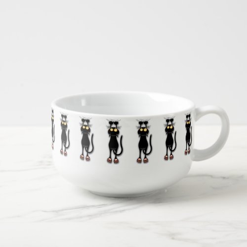 Cat funny Character Scratching Fabric Soup Mug