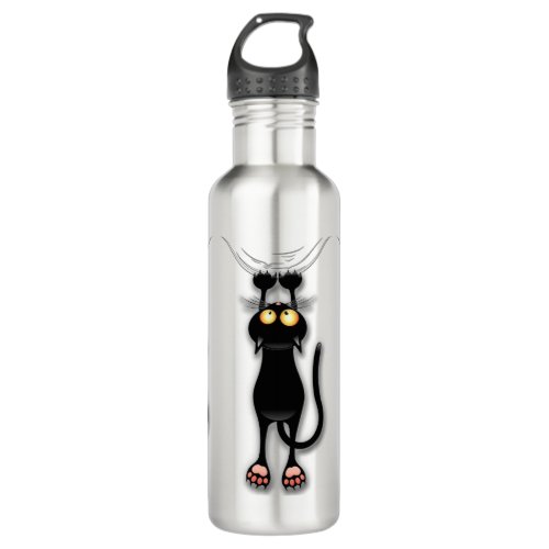 Cat funny Character Scratching Fabric Stainless Steel Water Bottle