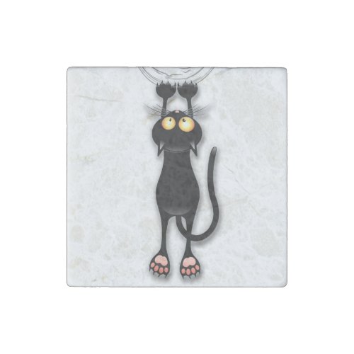 Cat funny Character Scratching Fabric Stone Magnet