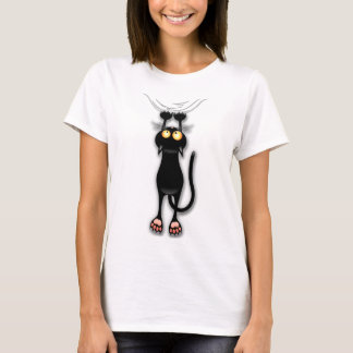 Cat funny Character Scratching Fabric T-Shirt