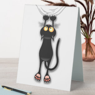 Cat funny Character Scratching Fabric Table Tent