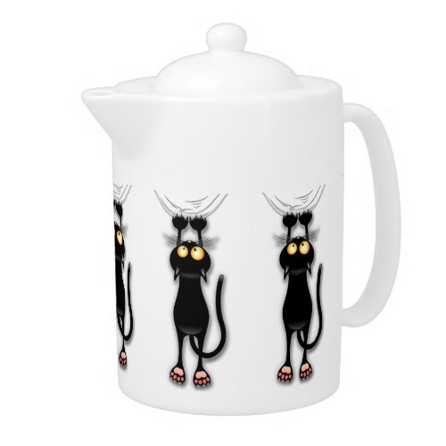 Cat funny Character Scratching Fabric Teapot