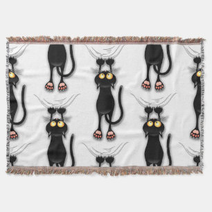 Cat funny Character Scratching Fabric Throw Blanket