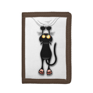 Cat funny Character Scratching Fabric Tri-fold Wallet