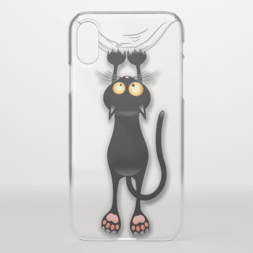 Cat funny Character Scratching Fabric iPhone X Case