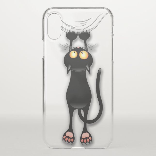 Cat funny Character Scratching Fabric Uncommon iPhone Case (Back)