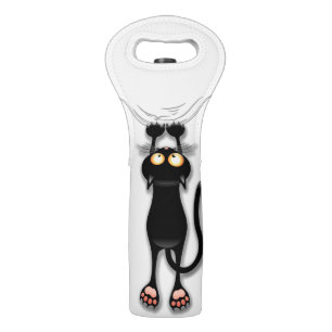 Cat funny Character Scratching Fabric Wine Bag