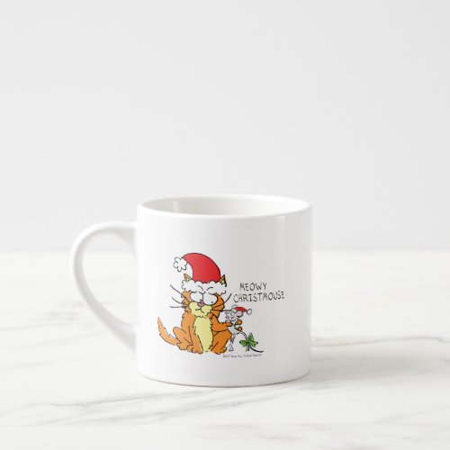 Cat Funny Christmas Cartoon Cute Mouse Espresso Cup