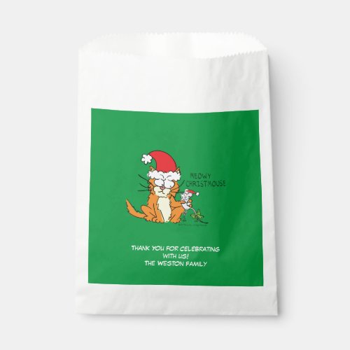 Cat Funny Christmas Cartoon Cute Mouse Favor Bag