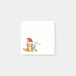 Cat Funny Christmas Cartoon Cute Mouse Post-it Notes
