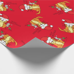 Cat Funny Christmas Cartoon Cute Mouse Wrapping Paper
