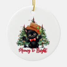 Cat funny Christmas New Year ornament