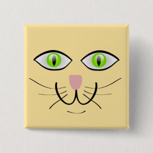 Cat Funny Face Cartoon-29034 Button