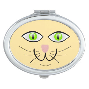 Cat Funny Face Cartoon-29034 Compact Mirror