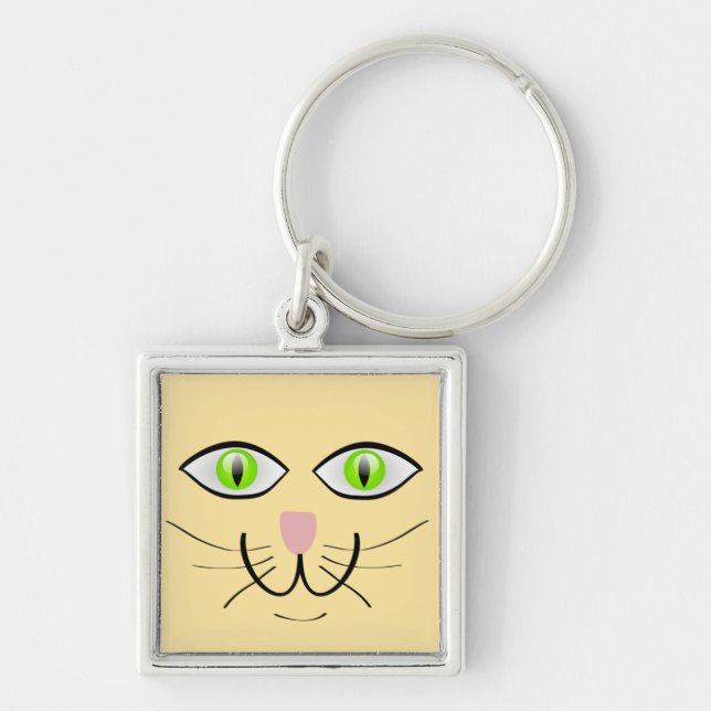 Cat Funny Face Cartoon-29034 Keychain (Front)