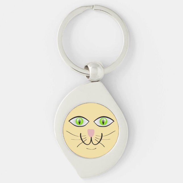 Cat Funny Face Cartoon-29034 Keychain (Front)