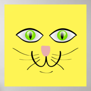 Cat Funny Face Cartoon-29034 Poster