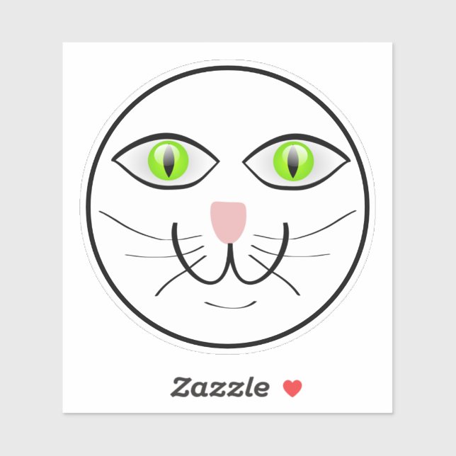 Cat Funny Face Cartoon-29034 Sticker (Sheet)