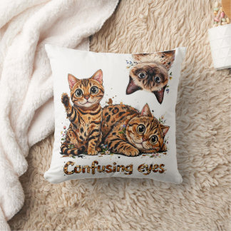 Cat Funny Feline Trio in Bloom pillows kittenKitty
