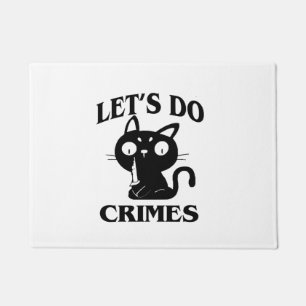 Cat Funny Let's Do Crimes Halloween For Women Men Doormat