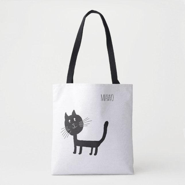 Cat Funny Miawo Tote Bag (Front)