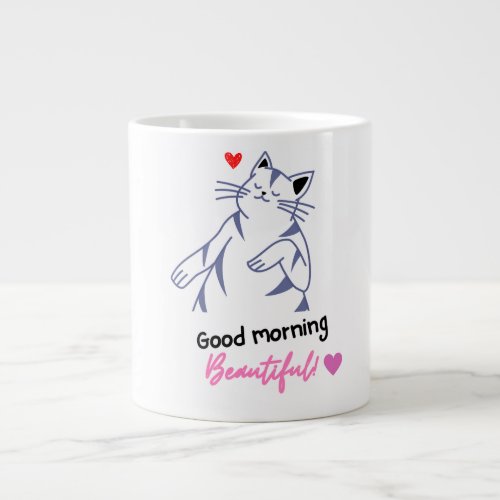 Cat funny morning giant coffee mug
