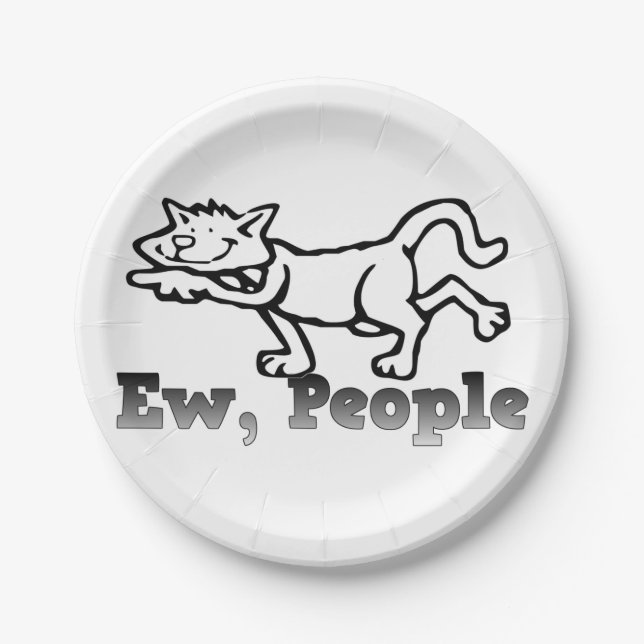 cat funny paper plates (Front)